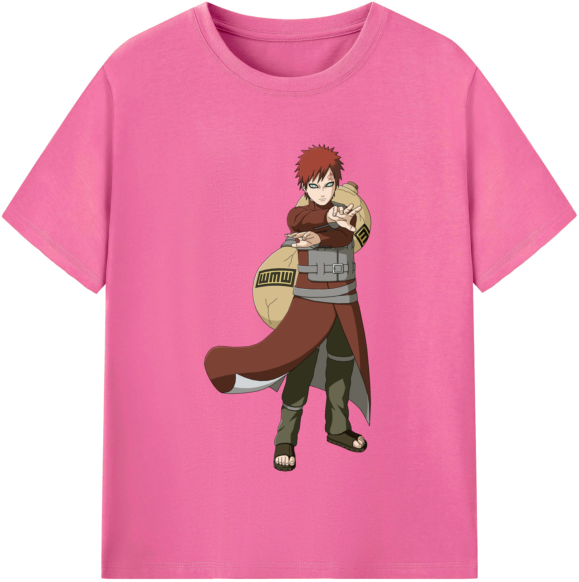 （画像用） NARUTO -ナルト- ガアラ Gaara レディースカジュアルプリントTシャツ（綿100％）